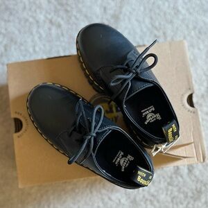 Dr. Martens Audrick Nappa Leather 3 Eye Platform Derby, Women US 5, Black